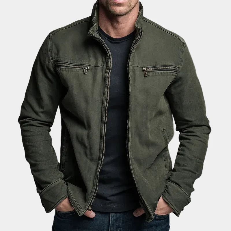 Dario | Chaqueta vintage de algodón con cremallera