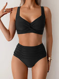 Natalia | Bikini bandeau con tejido fruncido